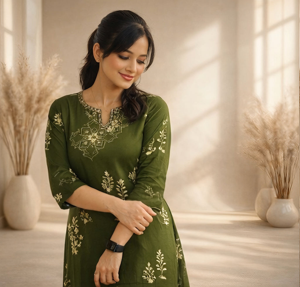 Emerald Meadow – Nature-Inspired Kurti