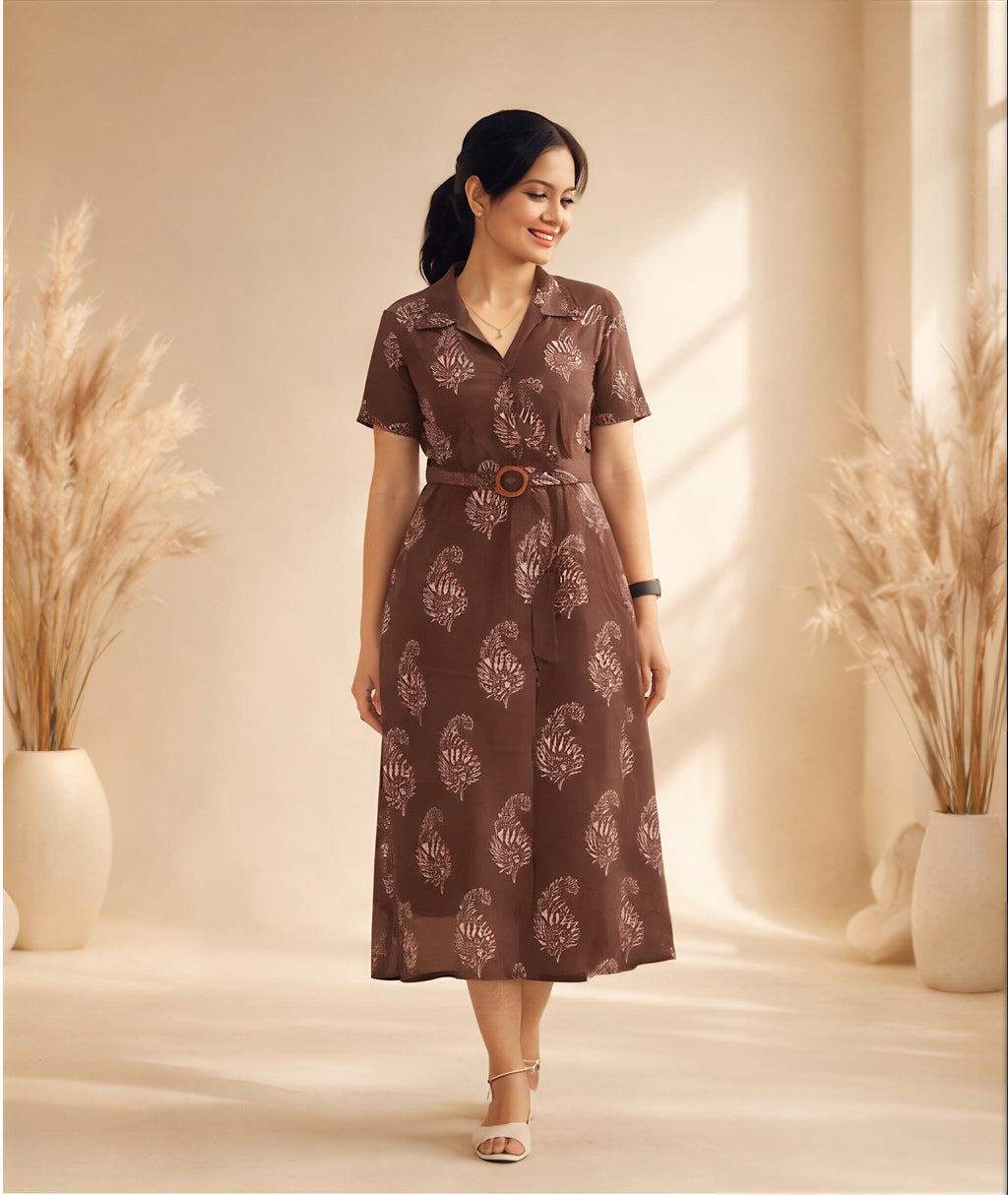 Light Brown Printed One piece