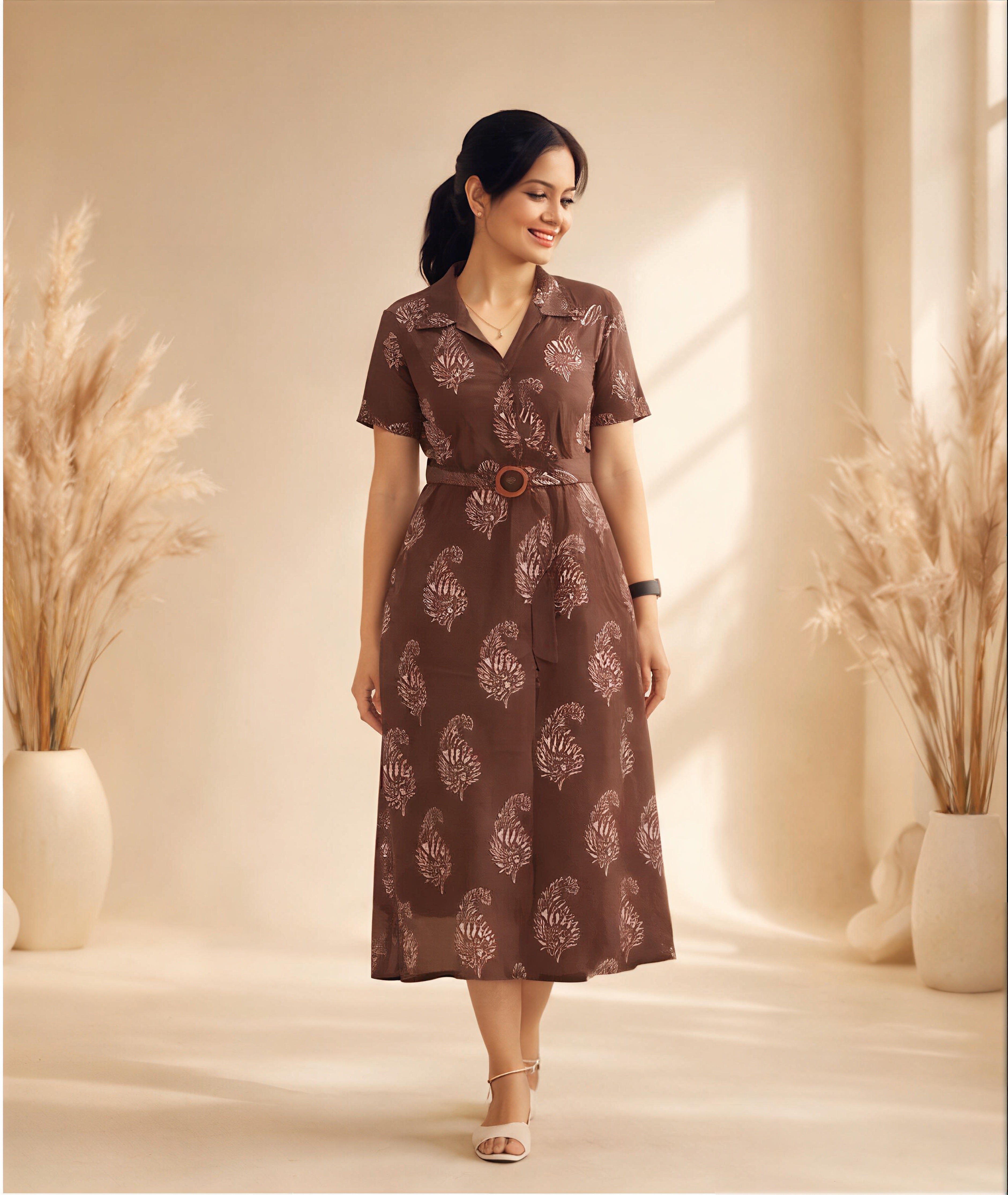 Light Brown Printed One piece