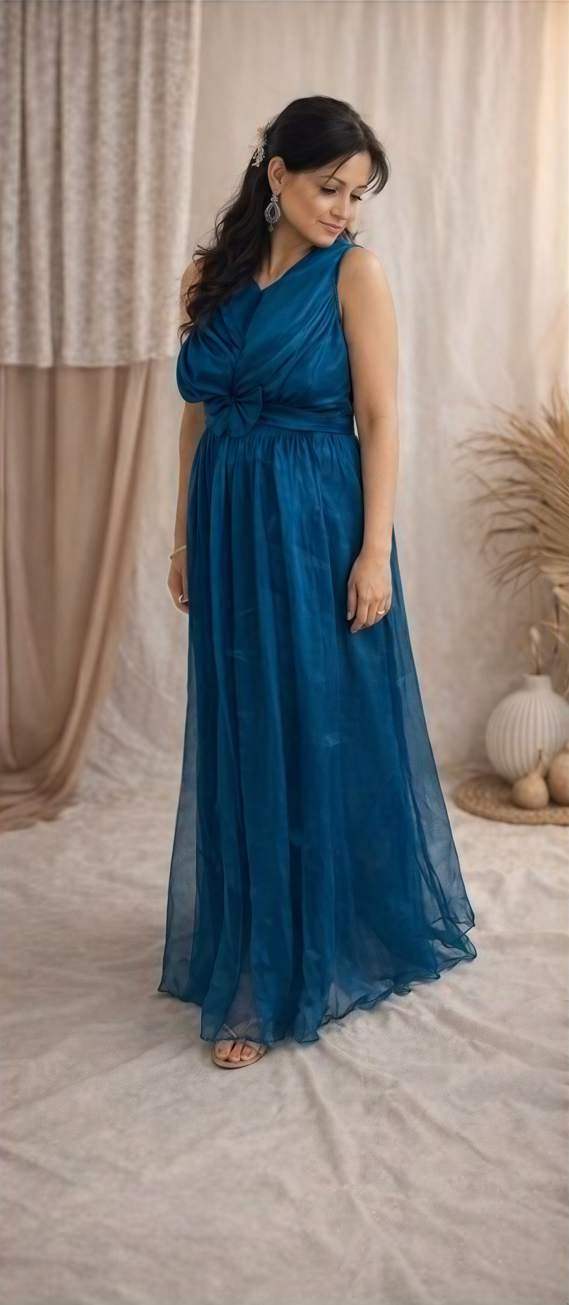 Blue party long gown