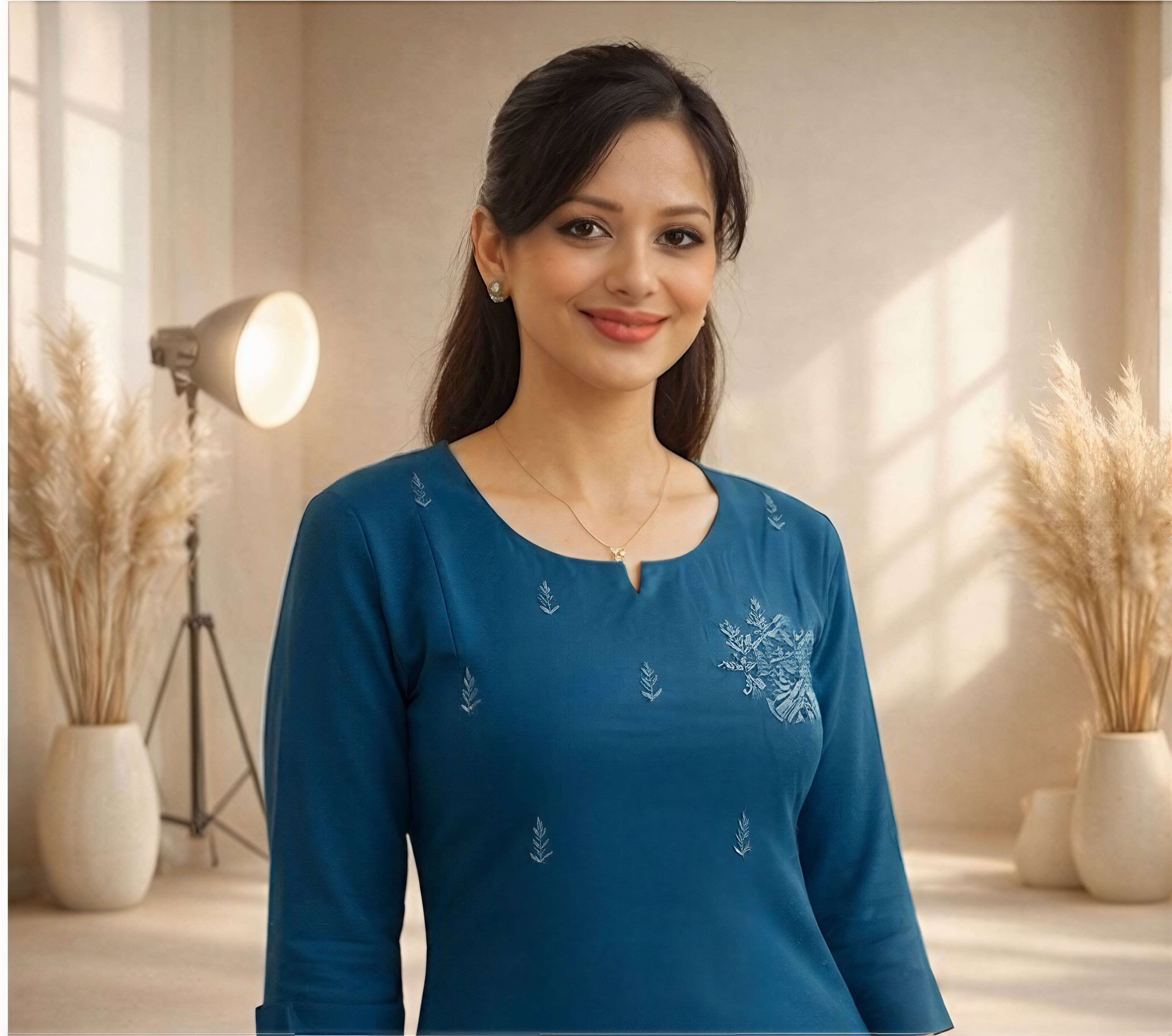 The Sapphire Sparkle – Sequin Detailed Kurti