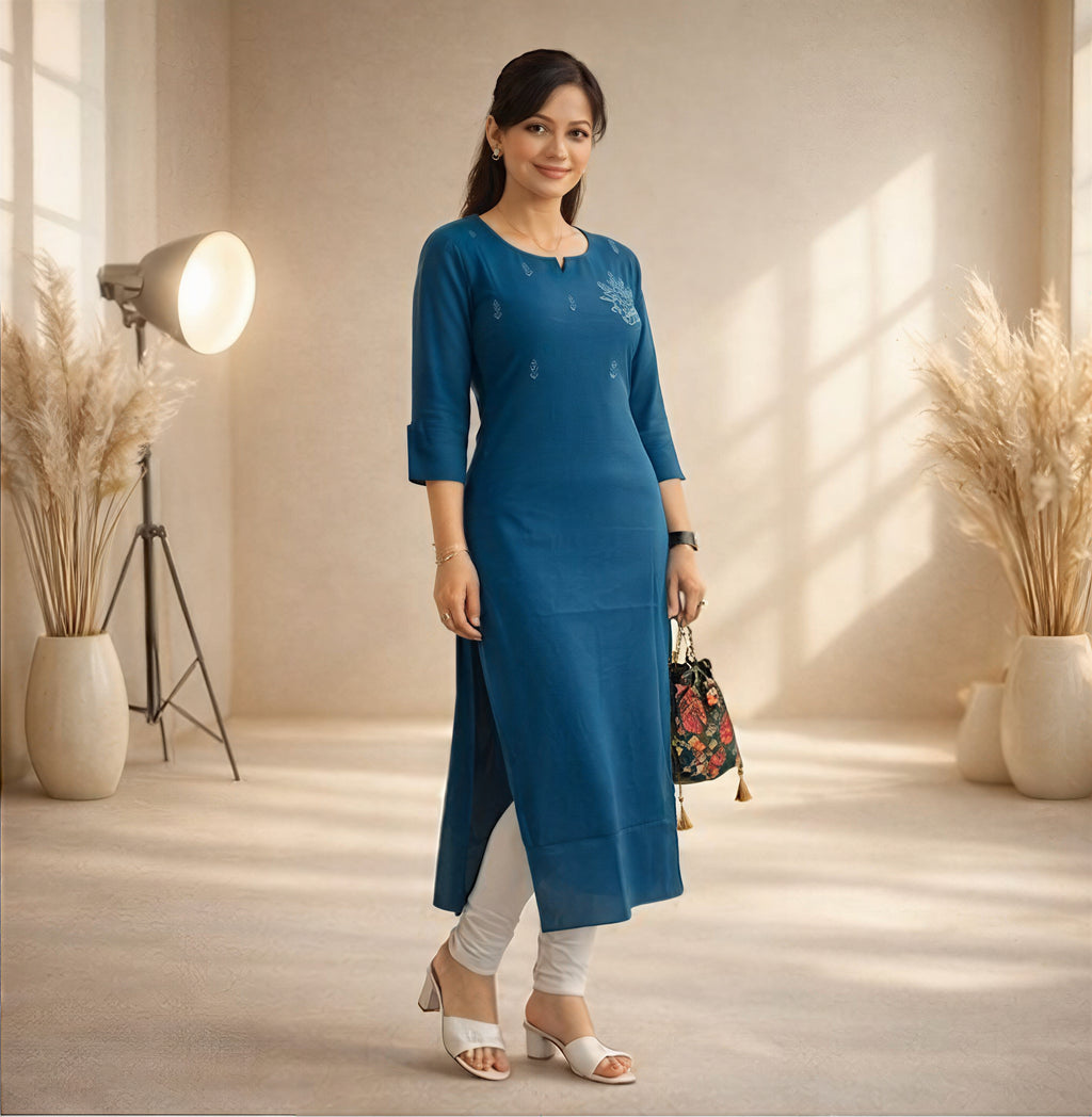 The Sapphire Sparkle – Sequin Detailed Kurti