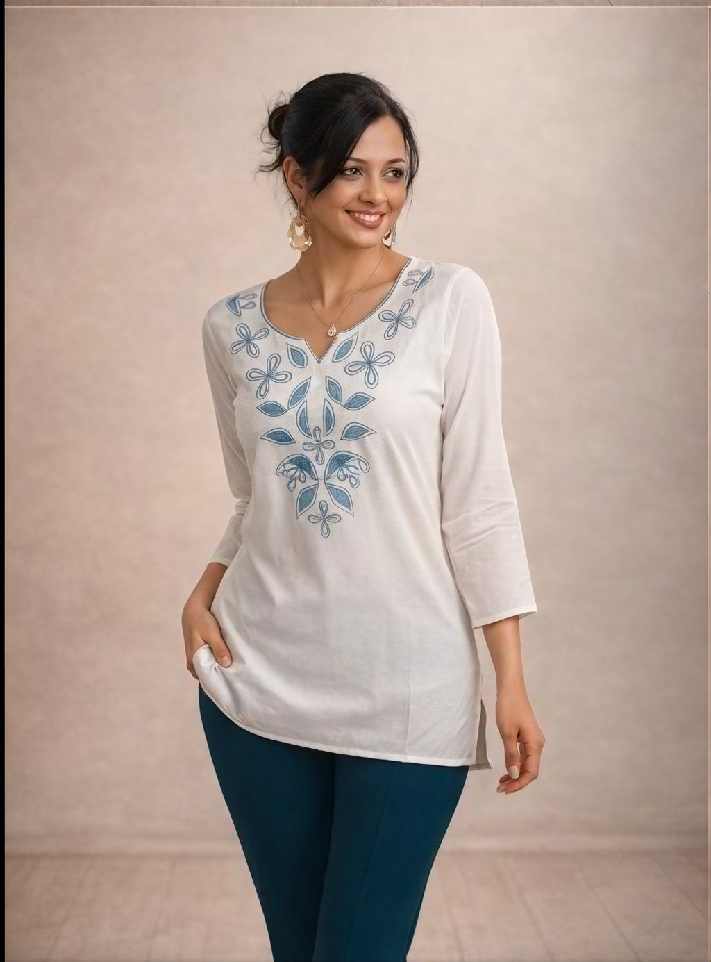 The Chic Artisan – Embroidered Short Kurti
