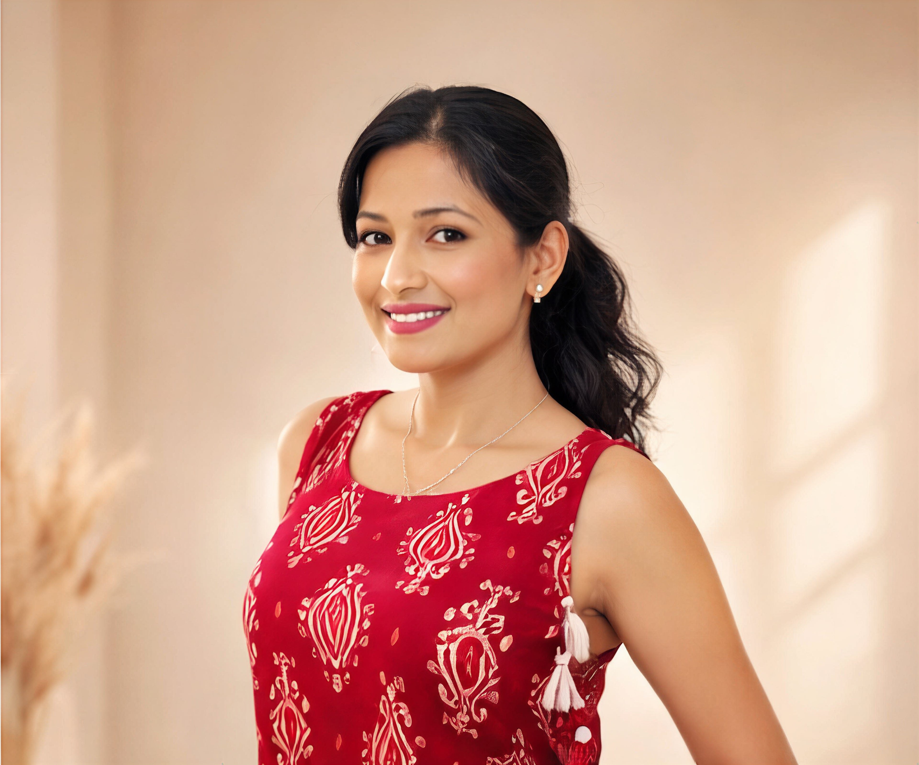 Blush Bloom – Floral Print Ethnic Set