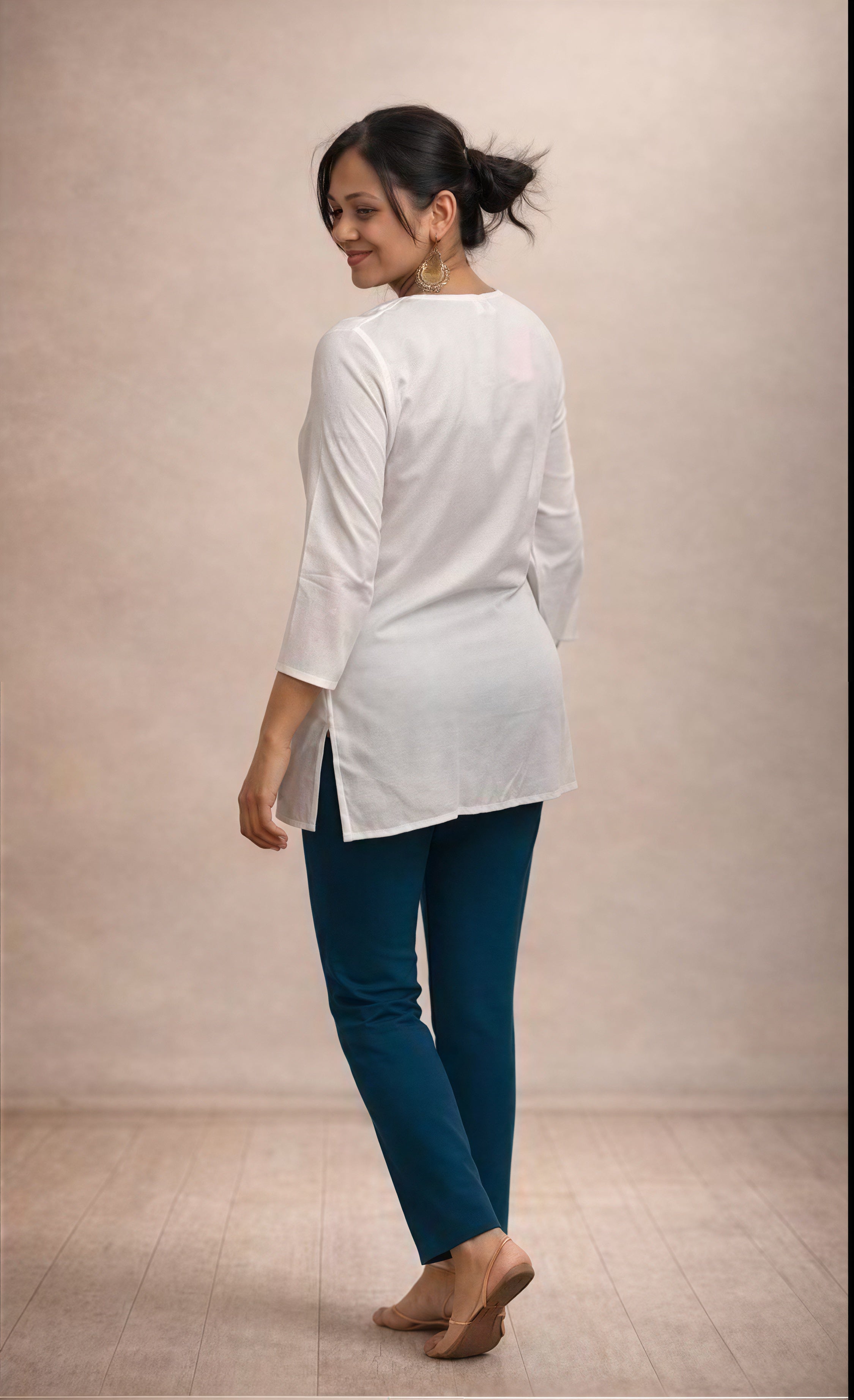 Short Kurti with Embroidery on neck