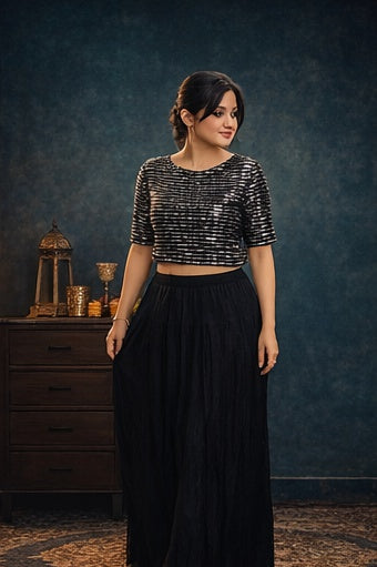 Black long skirt