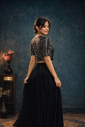 Black long skirt