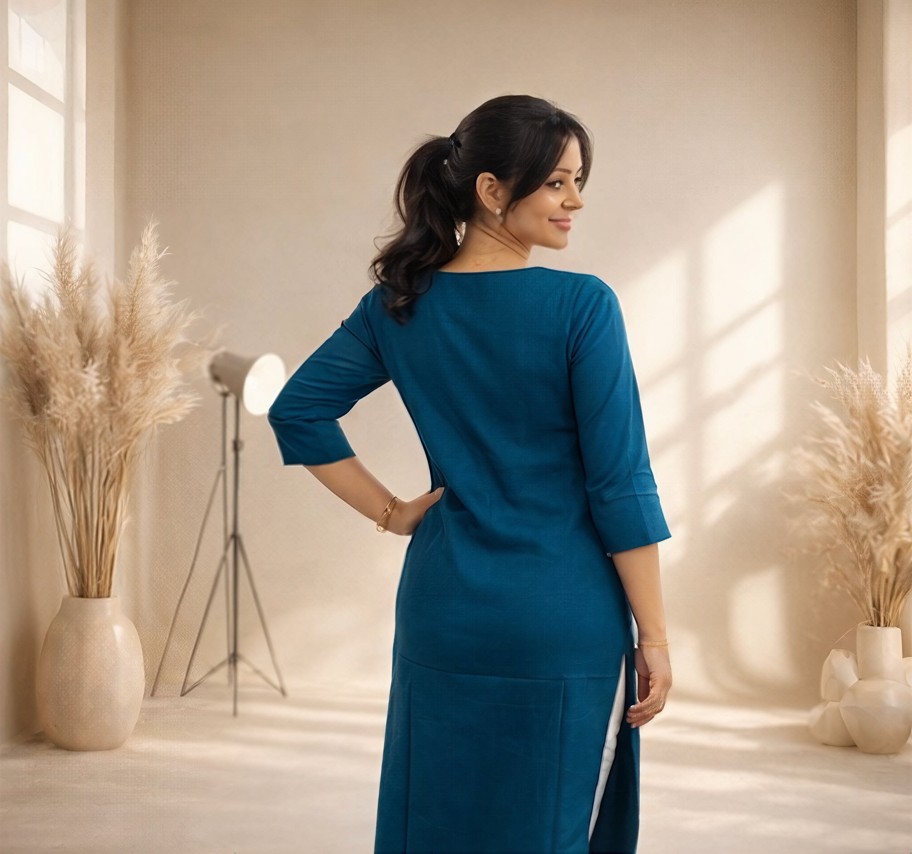 The Sapphire Sparkle – Sequin Detailed Kurti