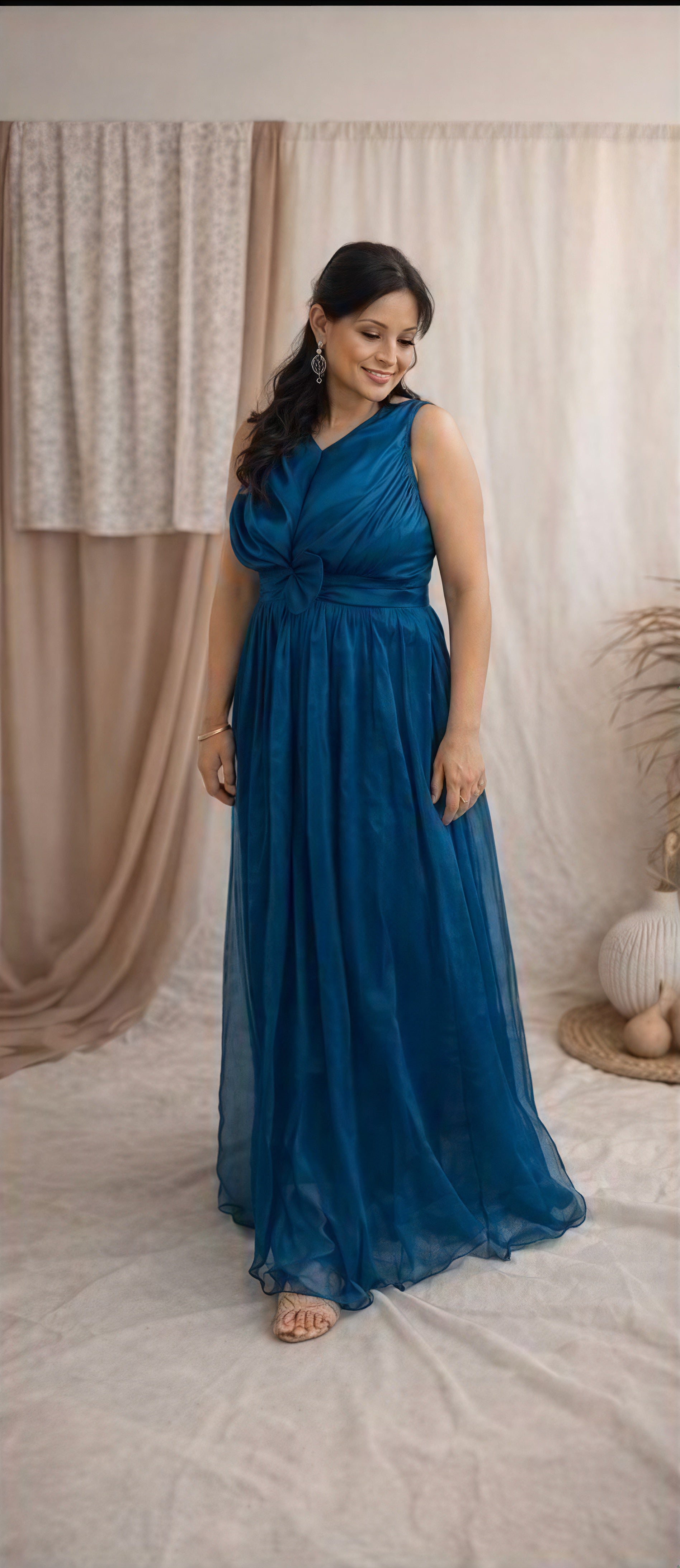 Blue party long gown