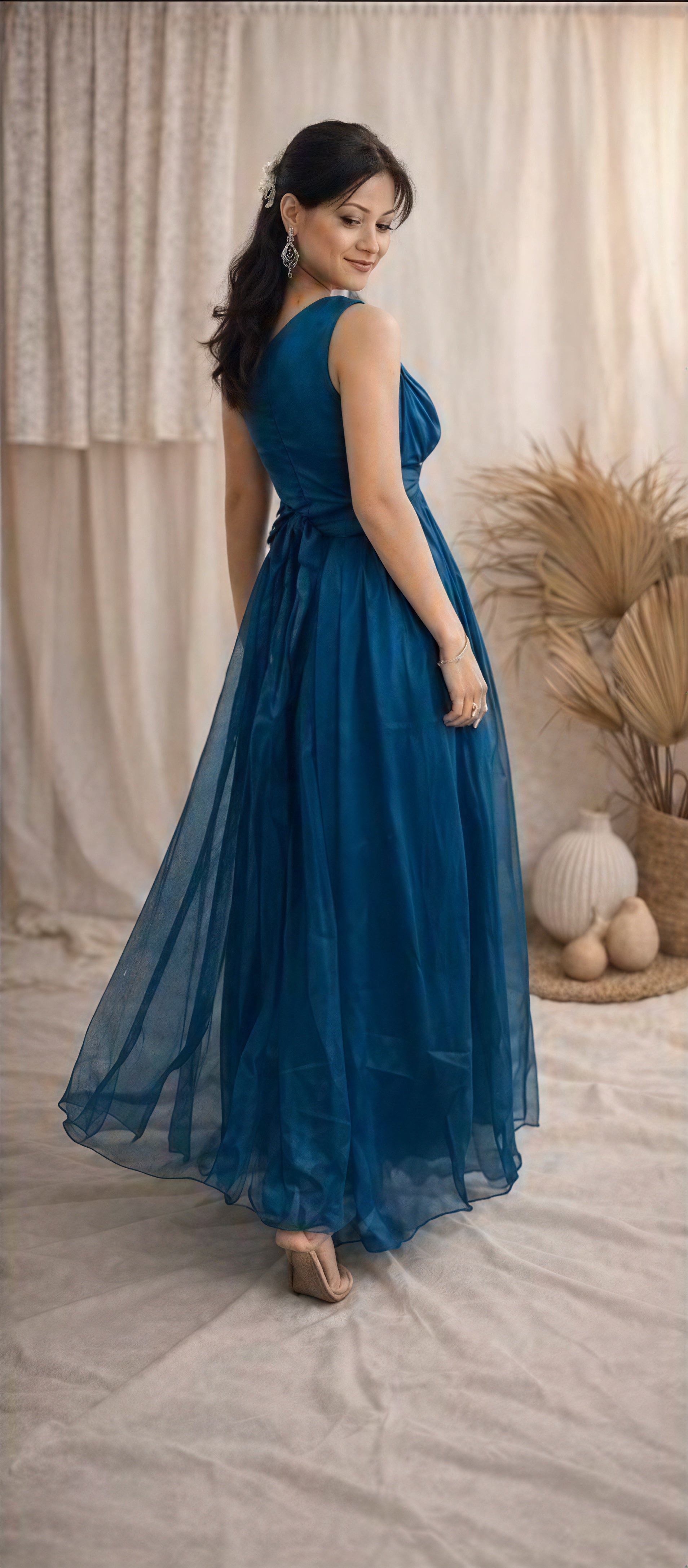 Blue party long gown