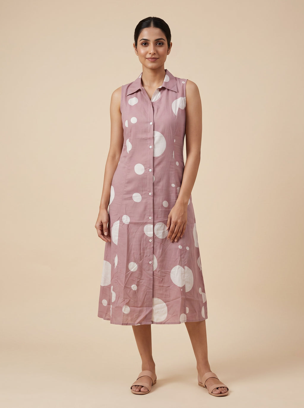 GLAMIRE FASHION Women Plum Printed Sleeveless Collared Kurti – image 2